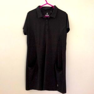 Black collared athletic golf tennis dress with pockets size XL Savalino NWOT